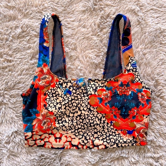 Free People Other - Floral Patchwork Crop Top